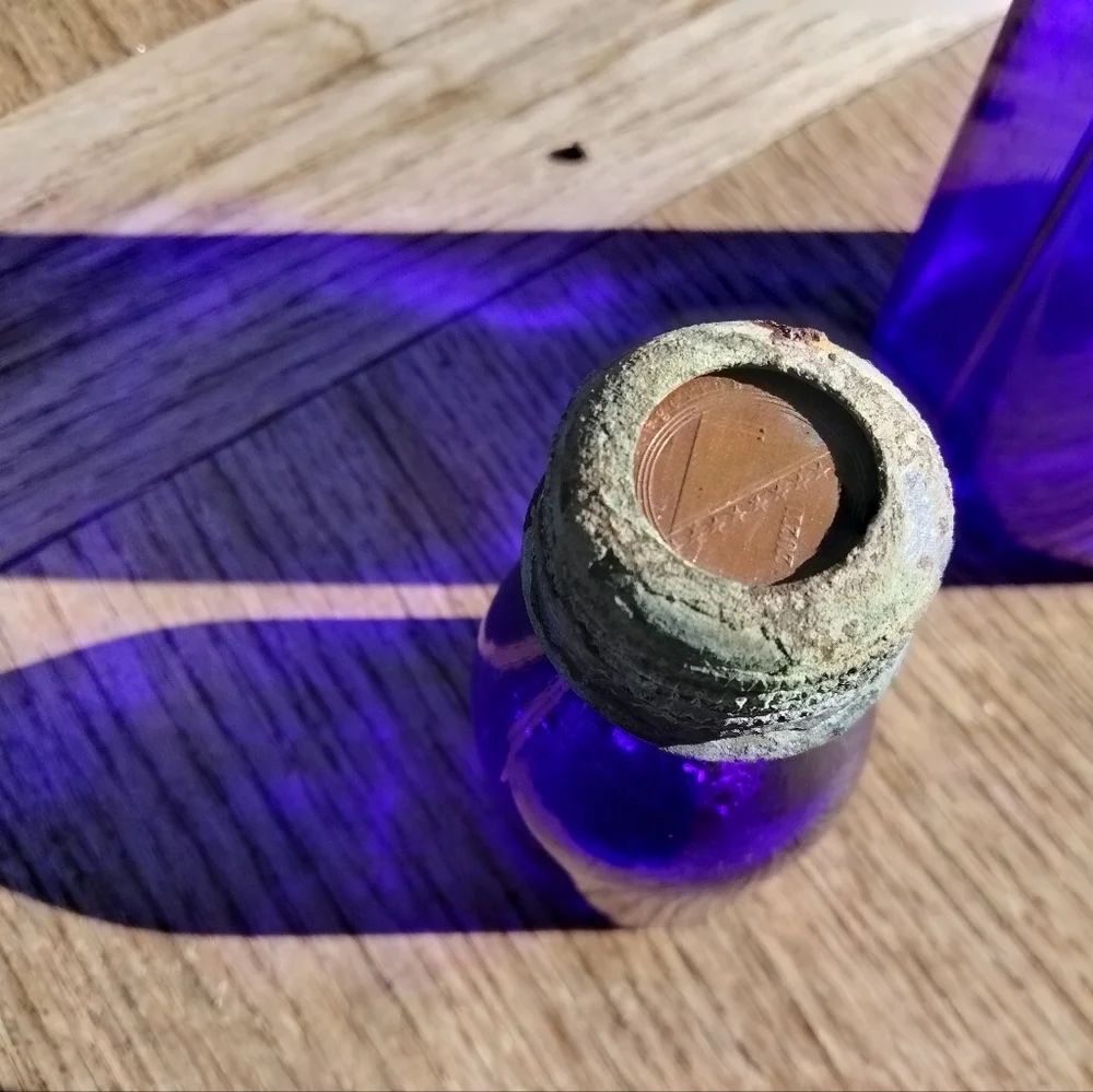 Cobalt blue antique bottles